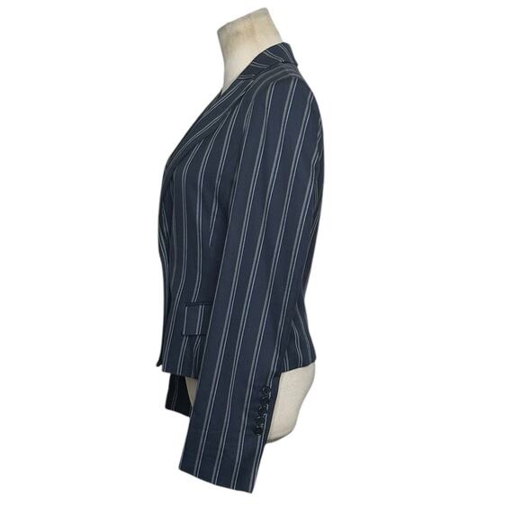 BCBGMaxAzria blue gray pinstripes long sleeves blazer size XS - Picture 8 of 15